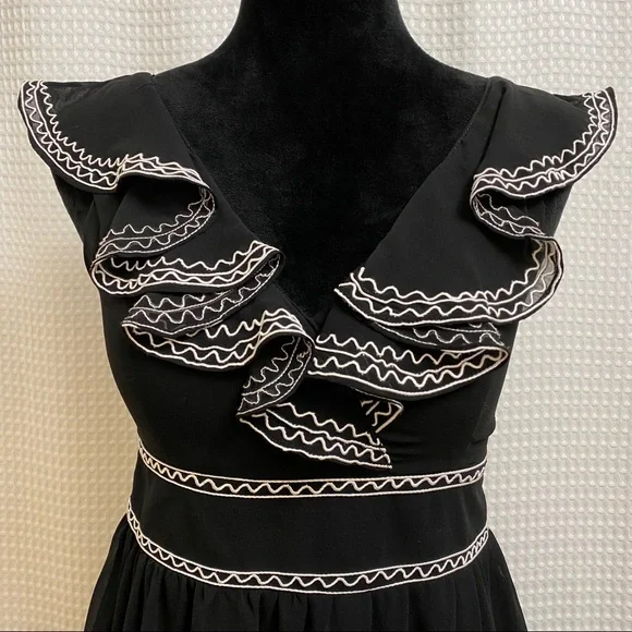 Emmelee Ruffled Edge Semi Sheer Party Dress - Picture 2 of 8